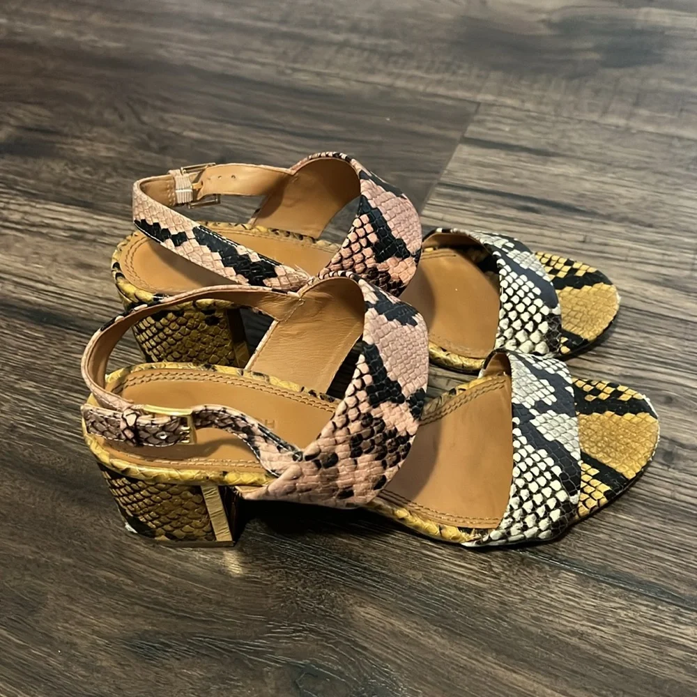 Tory Burch Multicolor Snake Print Strappy Heeled Sandal